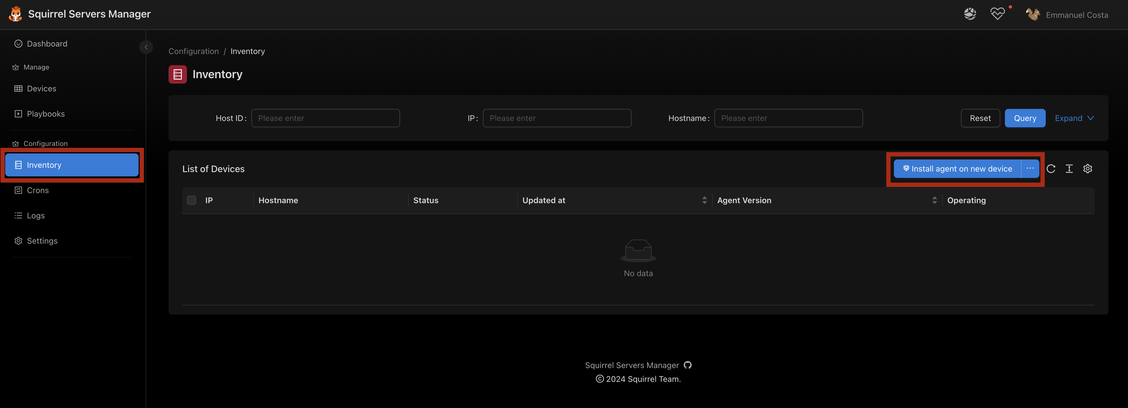 SSM Inventory Panel